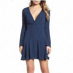 Cooper St V-neck Long Sleeve Navy Mini Dress size US 8